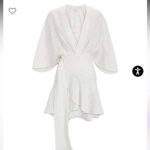 INTERMIX- Significant Other Olivia Ruffled Linen-Blend Mini Dress